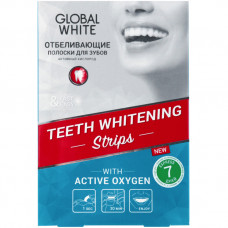 Полоски для отбеливания зубов Global White Активный кислород 7пар