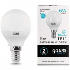 Лампа Gauss LED Elementary Globe 6W E14 4100K