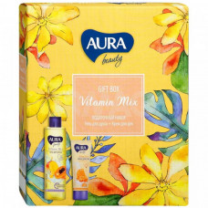 Набор Aura Beauty Vitamin MIix Гель д/душа Манго и папайя 250мл+Крем д/рук Питательный 75мл 2022